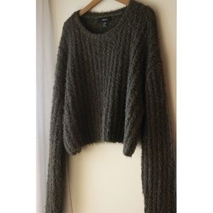 Forever 21+ Cropped Olive Sweater
